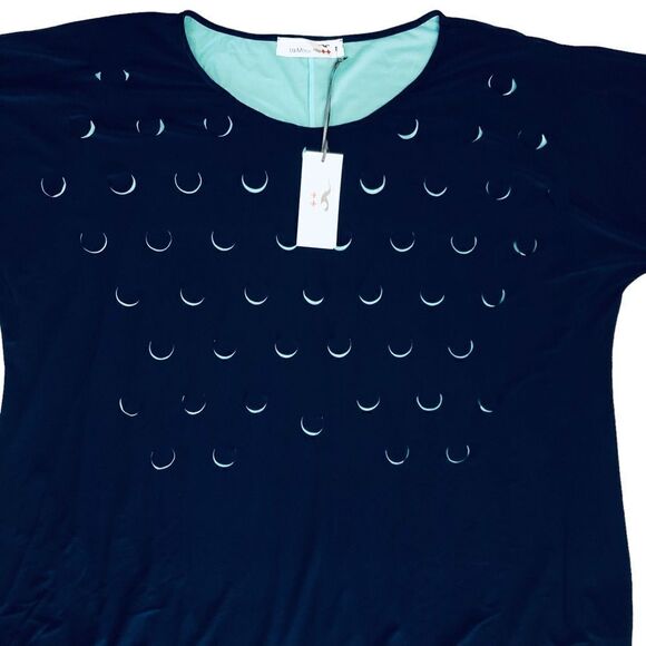 NEW La Mouette Plus Dress Blue Teal Laser Cut-Outs Tulle Layers 56(US: 30W) - Picture 5 of 16